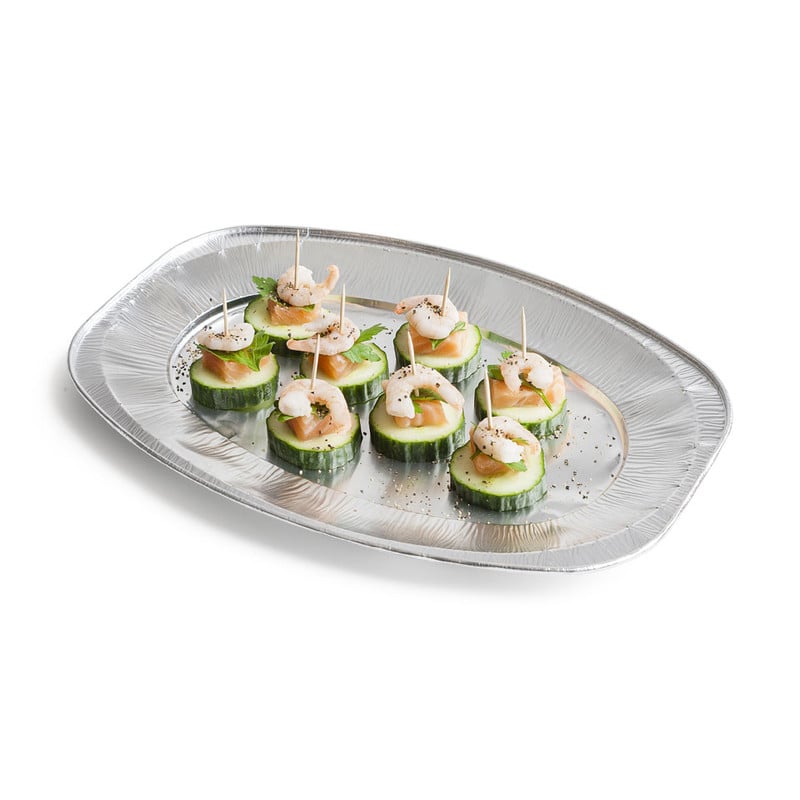 Ovale schaal - zilver - 35 cm - 2 x 3 stuks