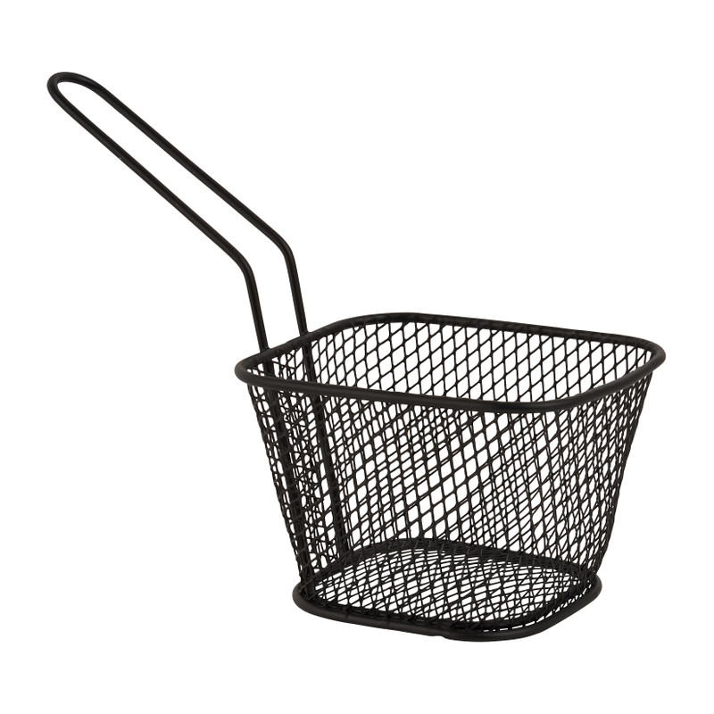 Frituurmandje -  zwart - 10x8x6.5 cm 
