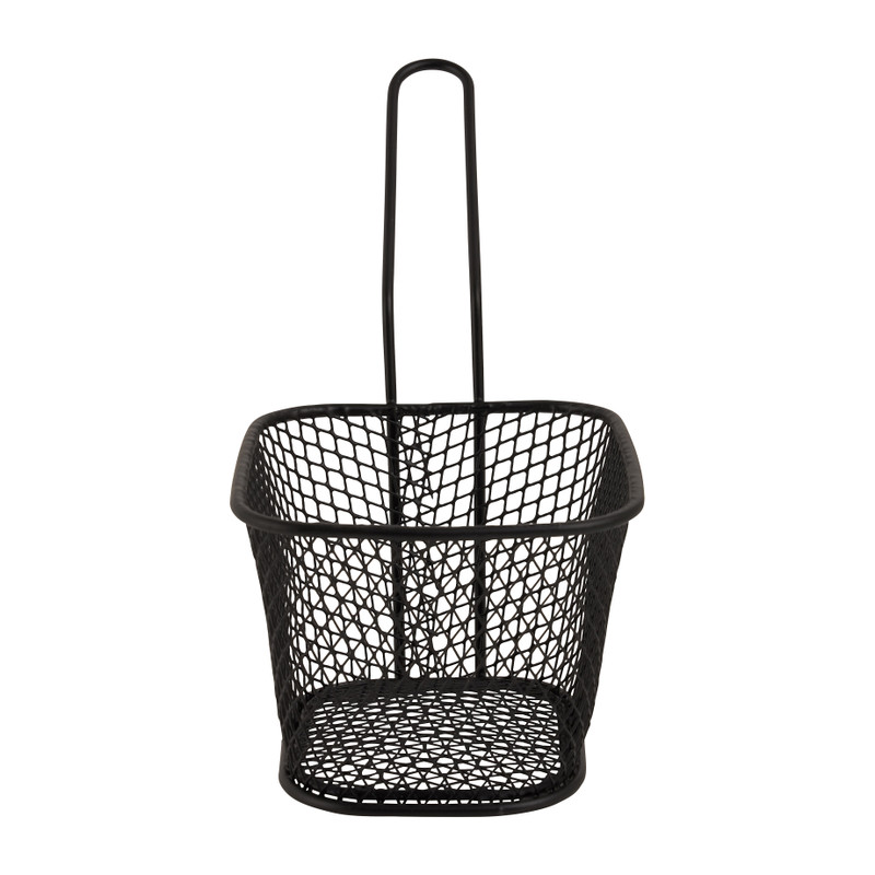 Frituurmandje -  zwart - 10x8x6.5 cm 