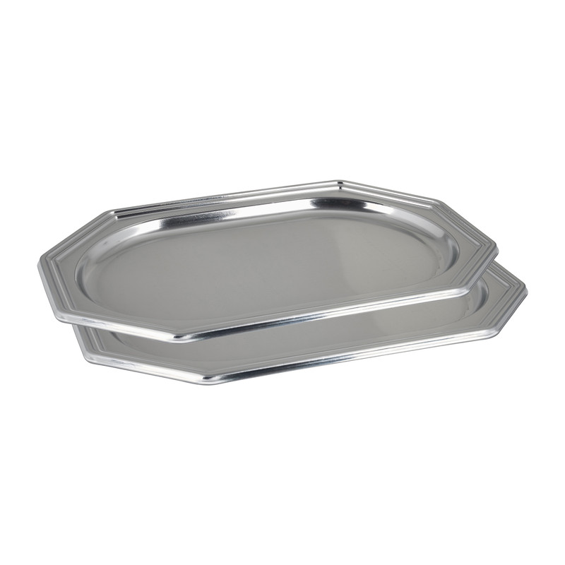 Serveerschaal zilver - 45x30 cm - set van 2