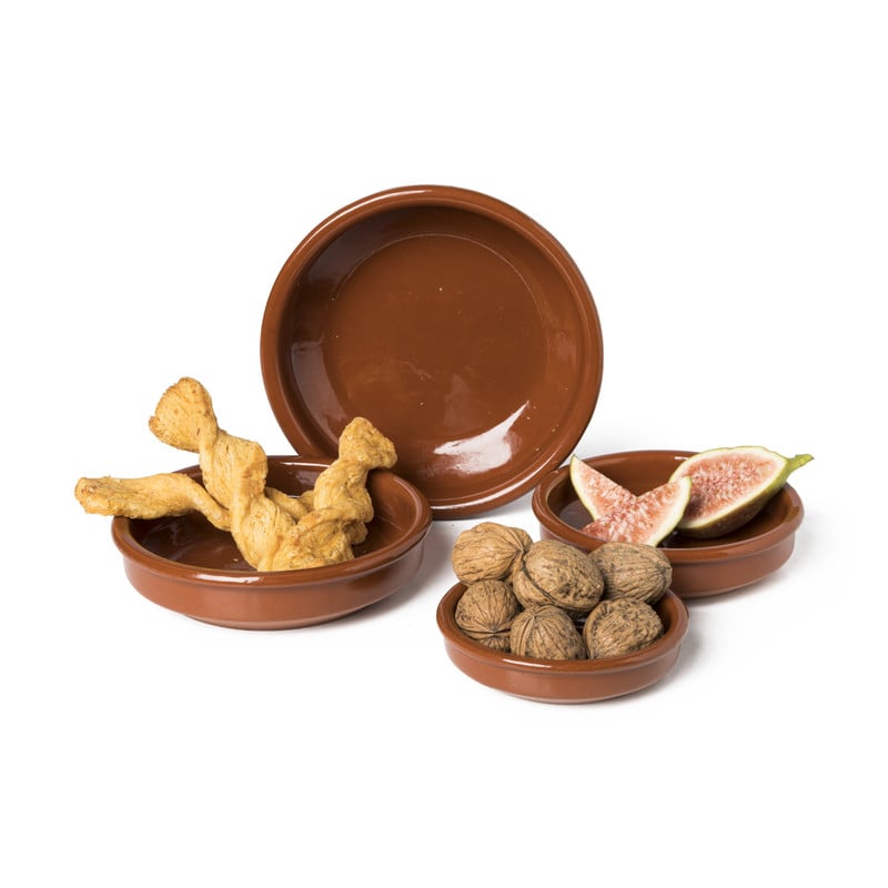 Tapas schaaltje klei - bruin - ⌀12 cm 