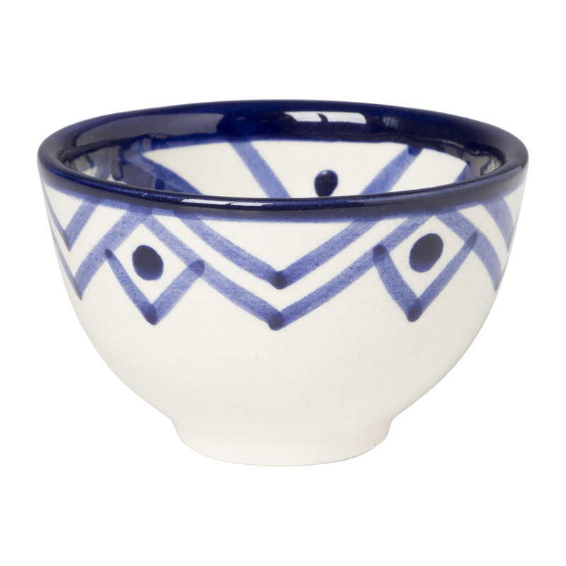 Schaaltje Bilbao - ø7 cm - blauw/wit 