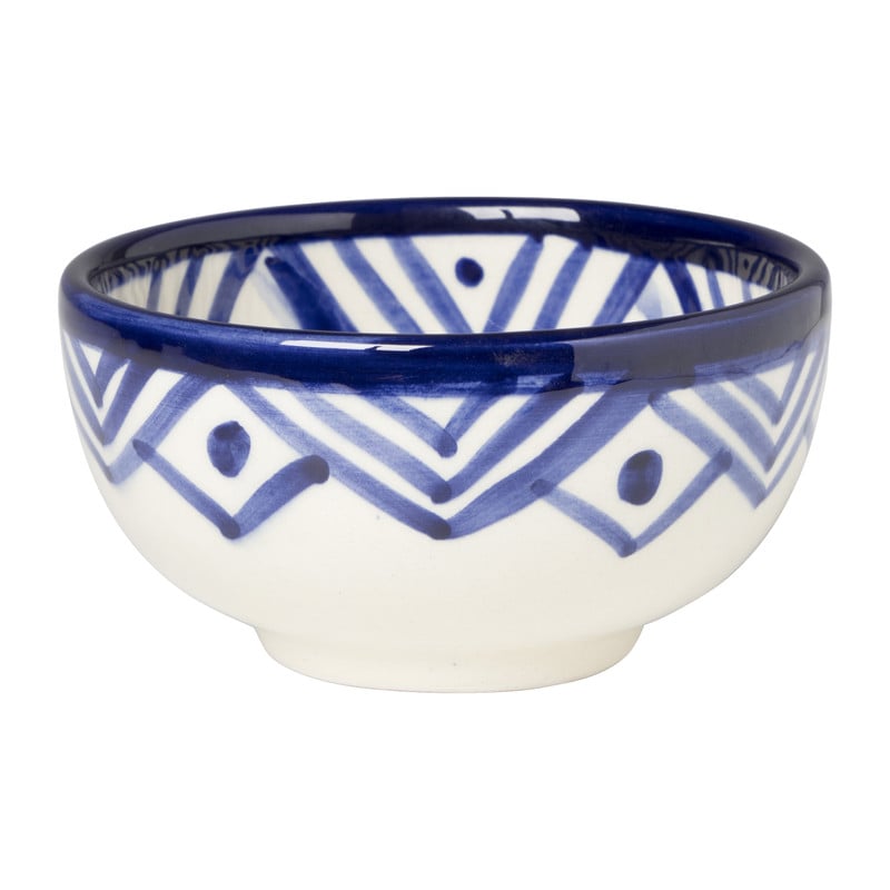 Schaaltje Bilbao - ø10 cm - blauw/wit 