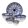 Schaaltje Bilbao - ø14 cm - blauw/wit 