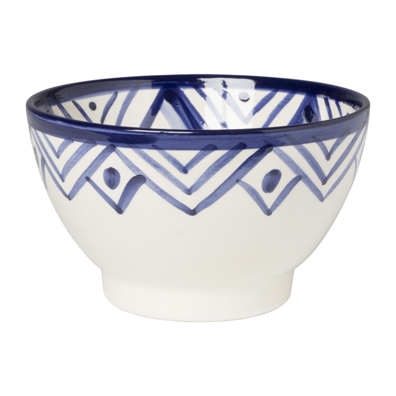 Schaaltje Bilbao voet - ø15 cm - blauw/wit 