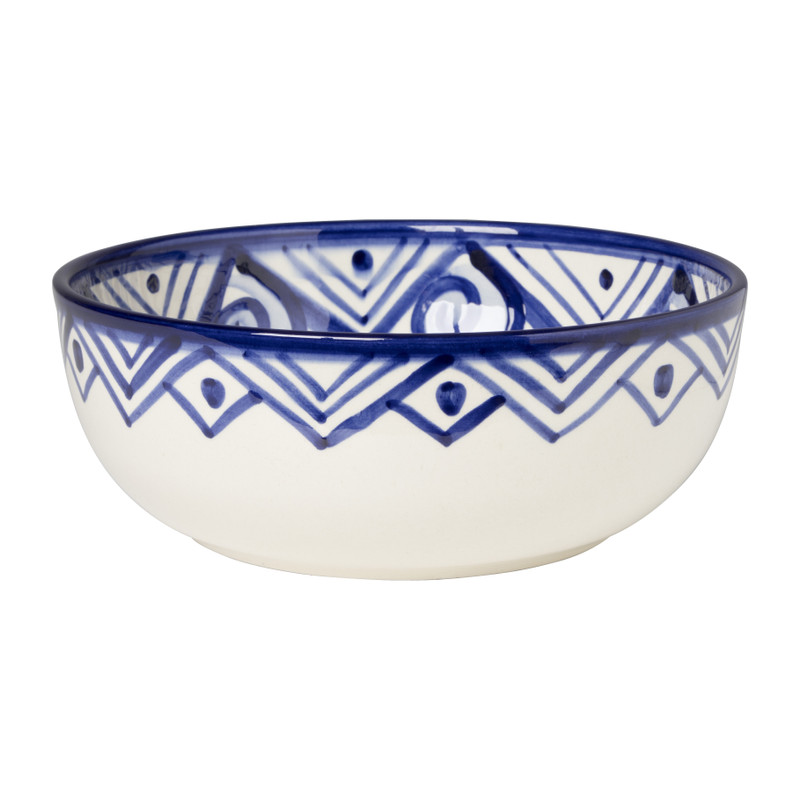 Schaal Bilbao - ø23 cm - blauw/wit 