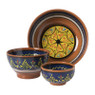 Schaal Valencia - ø23 cm - blauw/bruin