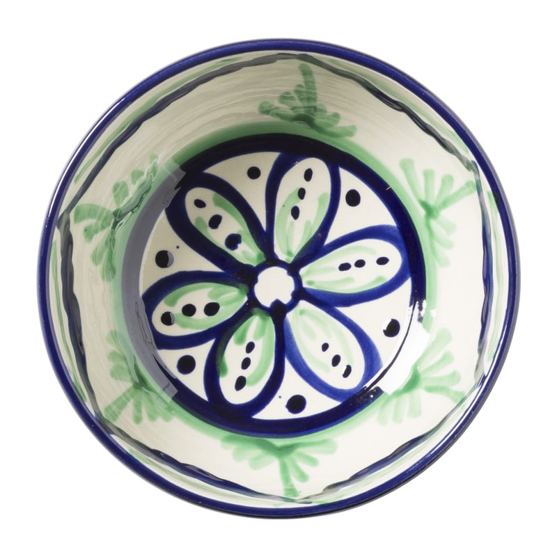 Schaaltje flor - groen/blauw - ø15 cm