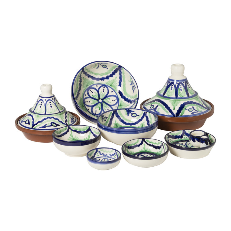 Schaaltje flor - groen/blauw - ø15 cm