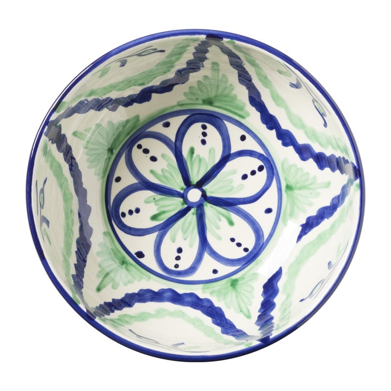 Schaal flor - groen/blauw - ø25 cm