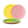 Bordjes - multikleur - kunststof - ø19 cm - set van 6