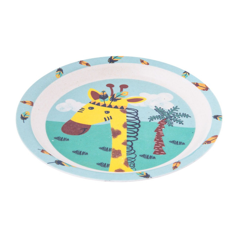 Kinderservies bord - bamboe - giraffe