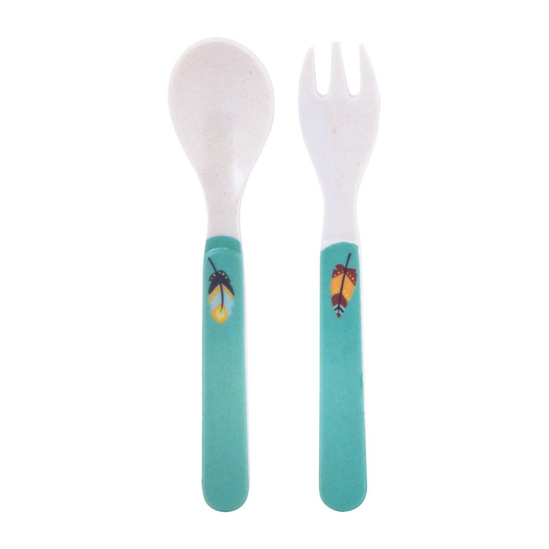 Kinderservies bestek - bamboe - giraffe