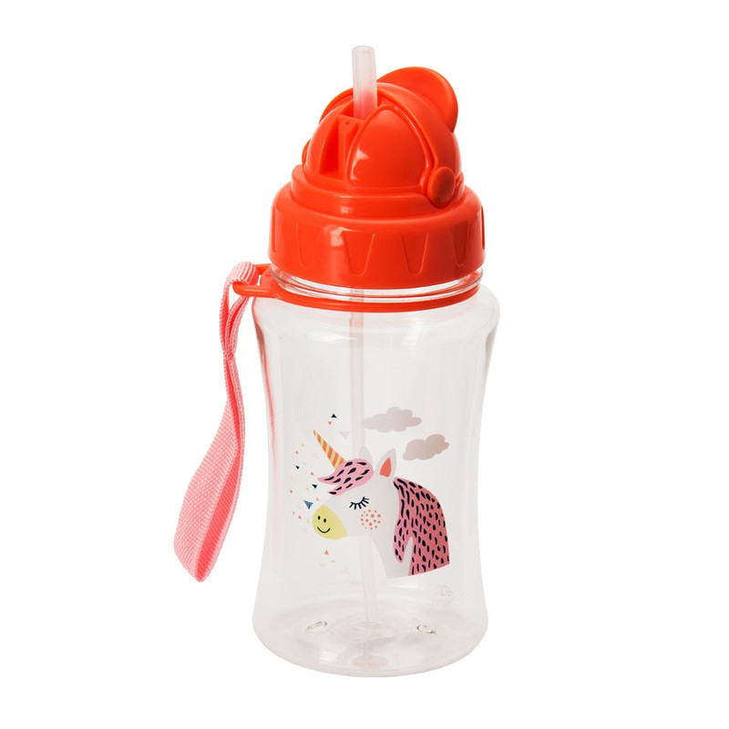 Drinkfles met rietje - 40 cl - unicorn