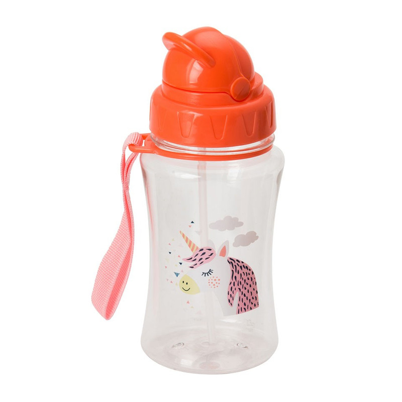 Drinkfles met rietje - 40 cl - unicorn