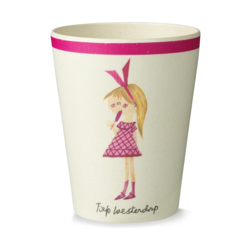 Beker bamboe - Pluk van de Petteflet - roze 