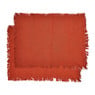 Placemats Fringes - oranje - 48x33 cm - set van 2