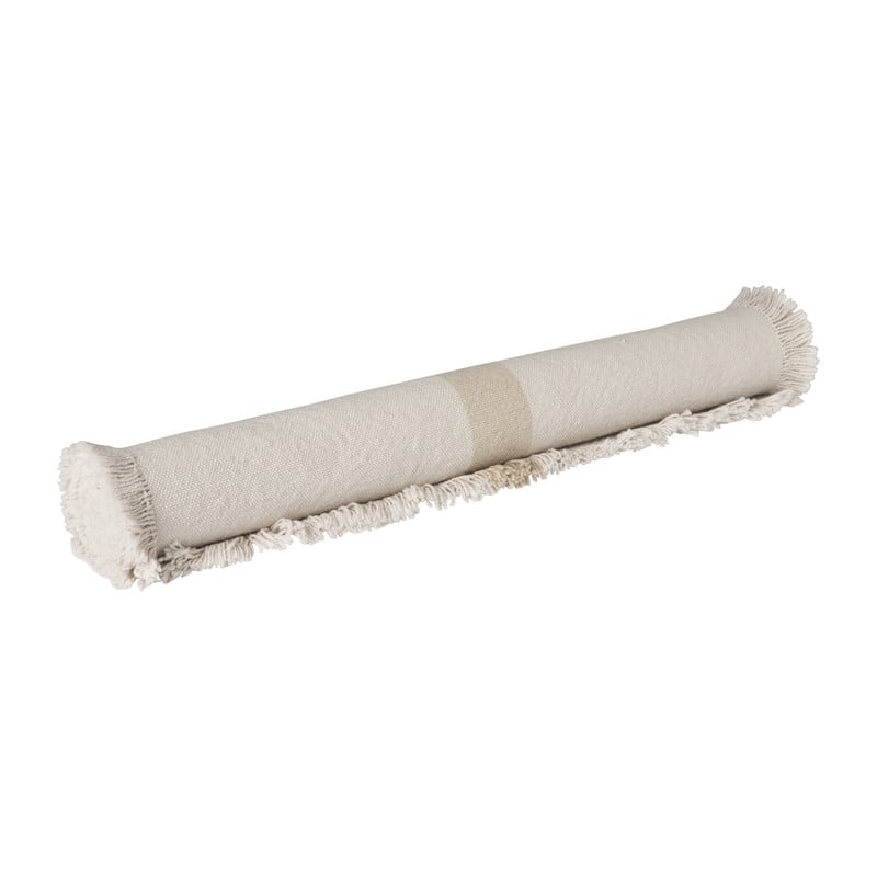 Tafelloper met fringes - beige - 40x140 cm