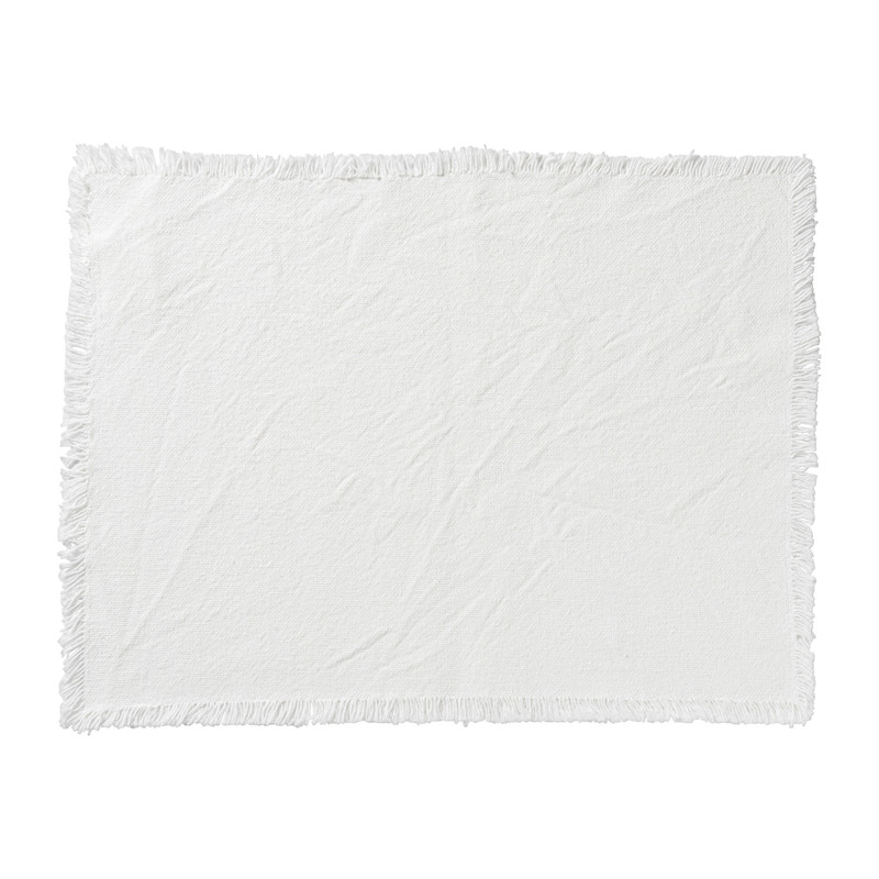 Placemat  franje - wit - 32x46 cm