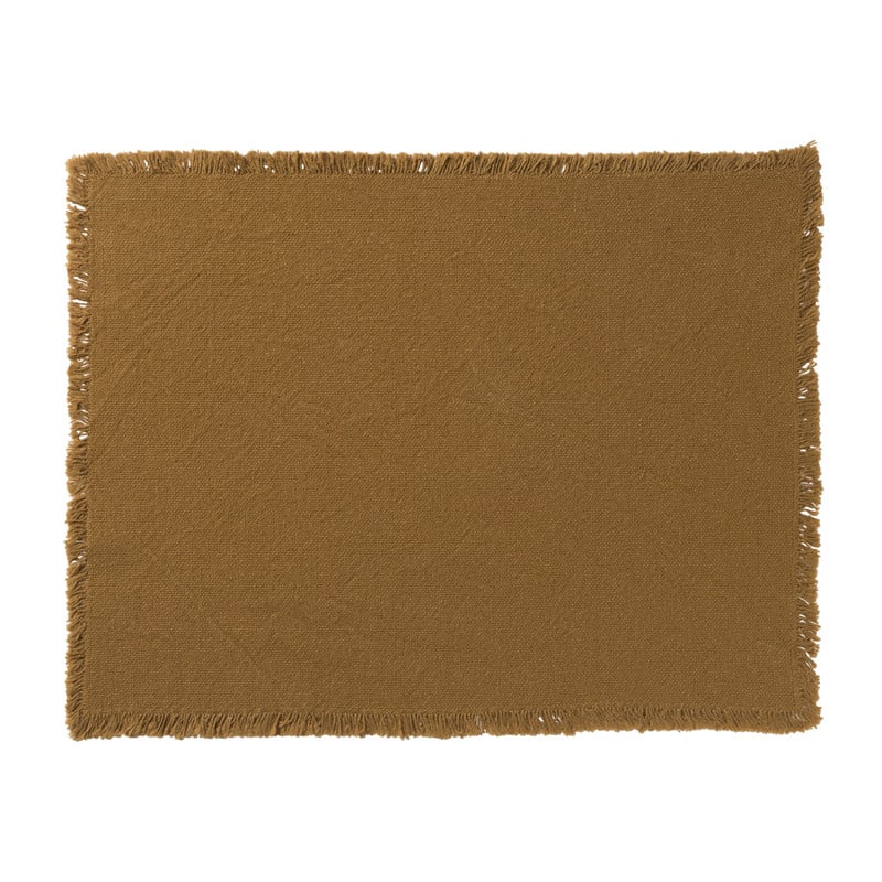 Placemat  franje - bruin - 32x46 cm