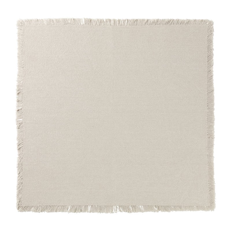 Servet met franje - zand - 40x40 cm