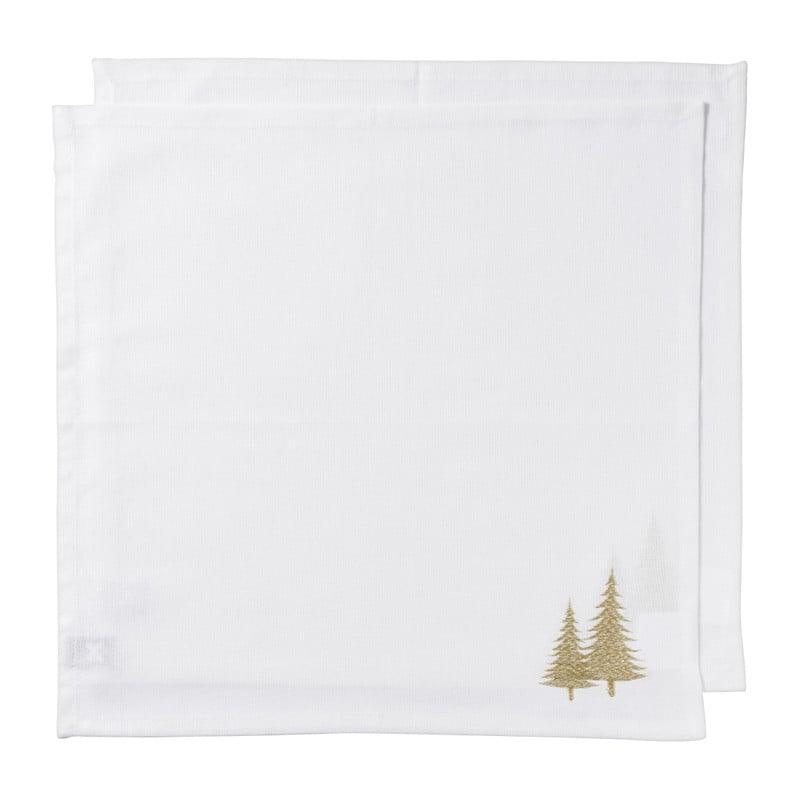 Servet gouden kerstboom - katoen - 40x40 cm