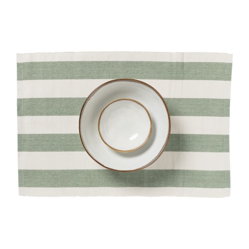 Placemat streep - groen - set van 2
