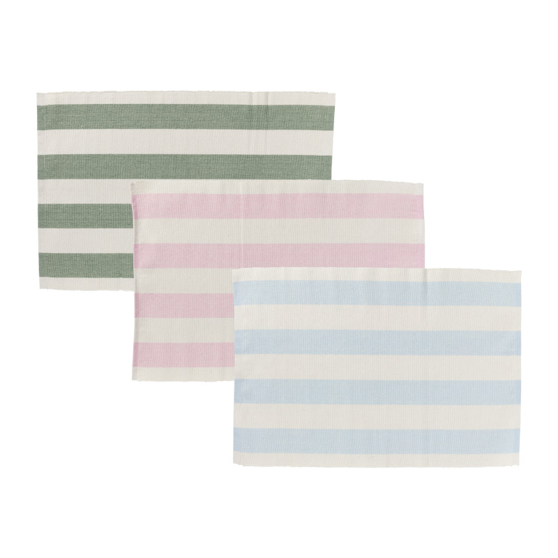 Placemat streep - groen - set van 2