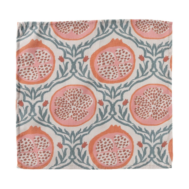 Servet granaatappel - rood - set van 2 - 40x40 cm