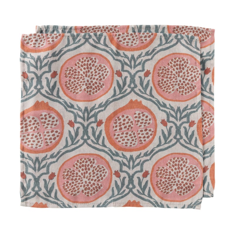 Servet granaatappel - rood - set van 2 - 40x40 cm