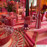 Servetten streep - roze/rood - 40x40 cm - set van 2
