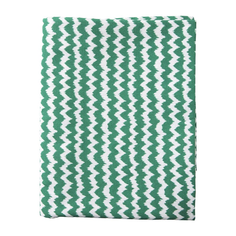 Tafelkleed zigzag - groen/wit - 140x240 cm