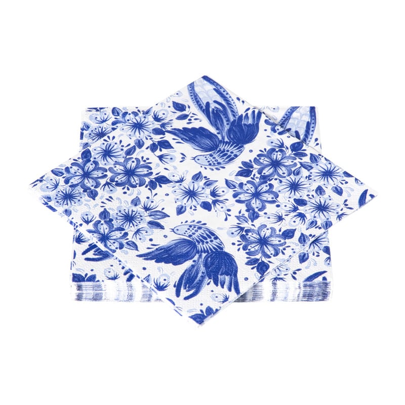 Servetten blauwe vogel - 33x33 cm - set van 20