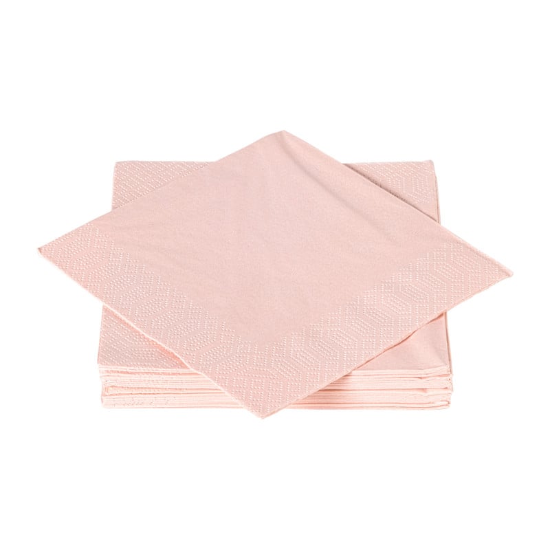 Servetten lichtroze - 33x33 cm - set van 20