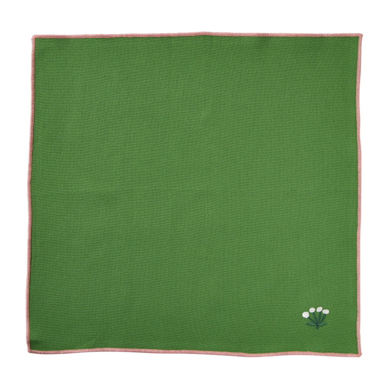 Servetten streep - groen/wit - set van 2 - 40x40 cm