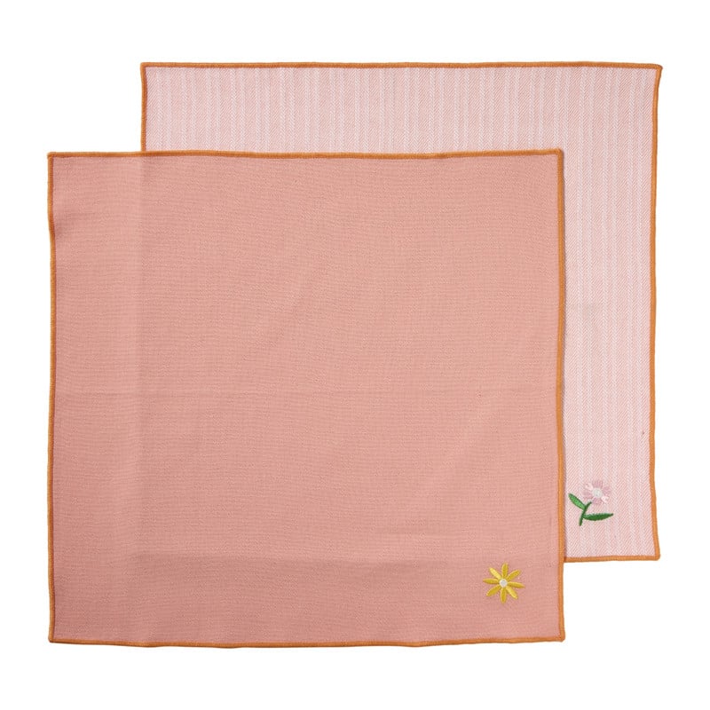 Servetten streep - oranje - set van 2 - 40x40 cm