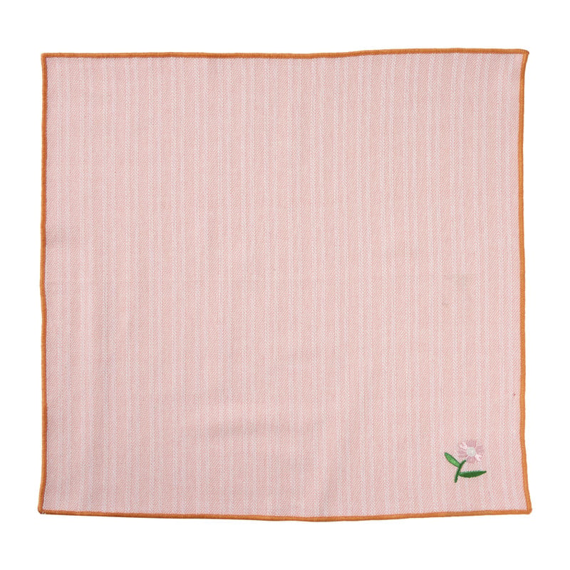 Servetten streep - oranje - set van 2 - 40x40 cm