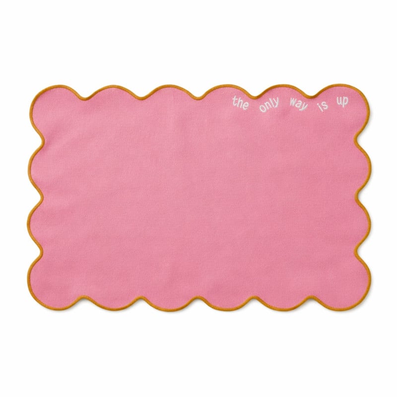 Placemat met quote - roze - 45x30 cm - Happy at Home by Sanny