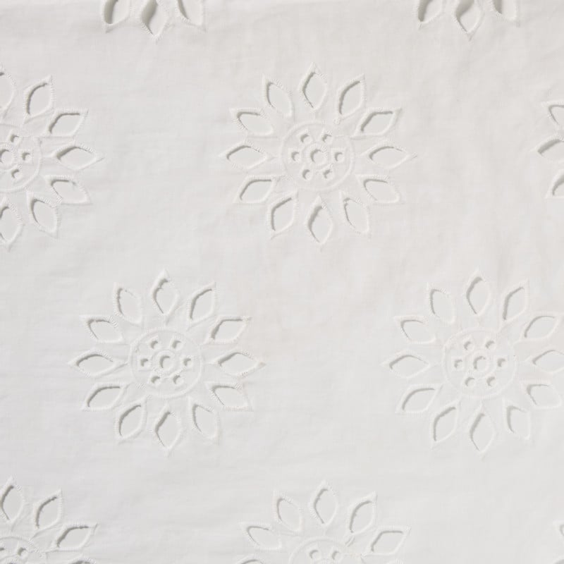 Tafelkleed bloem - wit - 125x220 cm