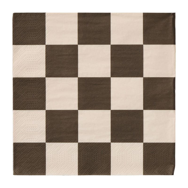 Servetten ruit - bruin - 33x33 cm