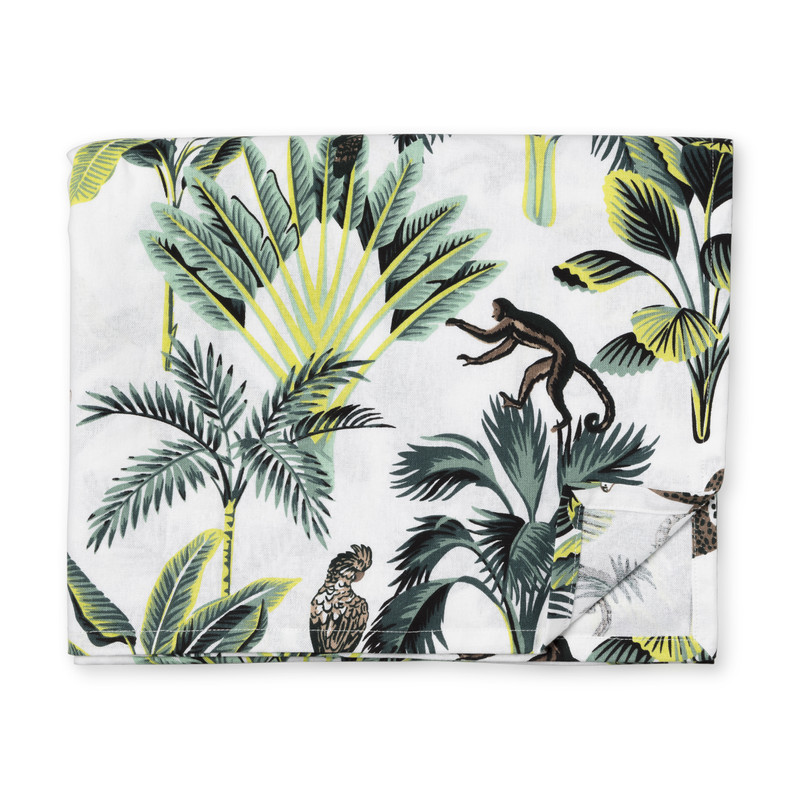 Tafelkleed jungle - wit - 240x140 cm 