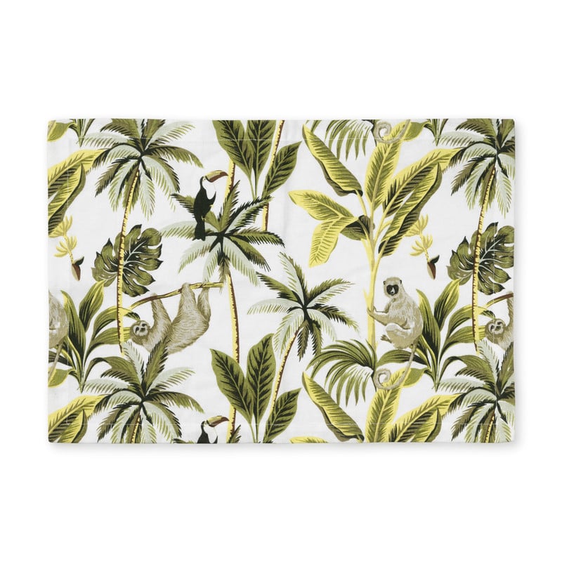 Placemat jungle - wit - 48x33 cm 