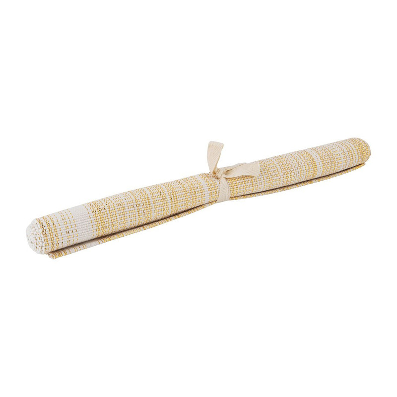 Placemat met goud lurex - 33x48 cm - crème