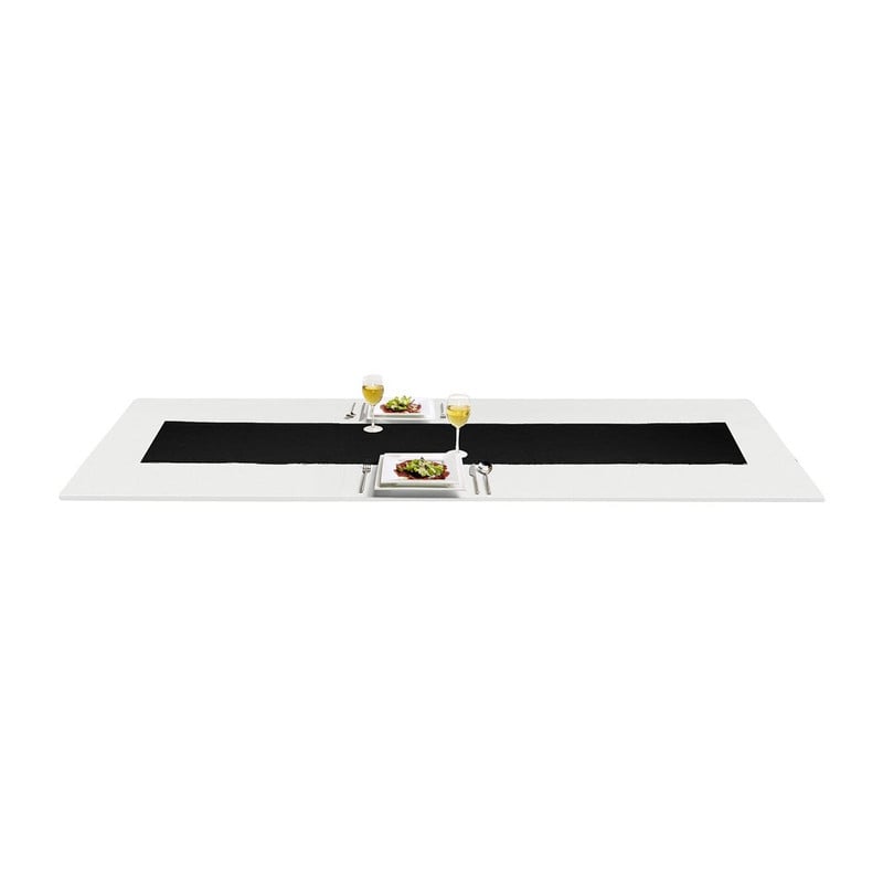 Tafelloper rib - 45x150 cm - zwart