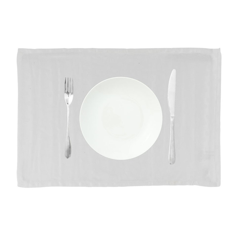 Placemat stip - 33x48 cm - wit