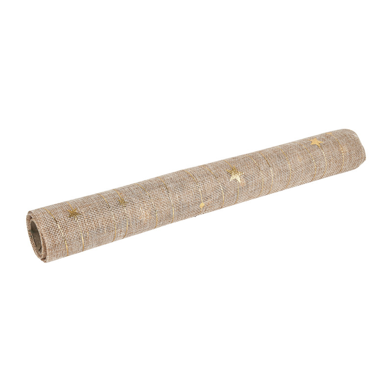 Tafelloper sterren - goud - 36x150 cm 