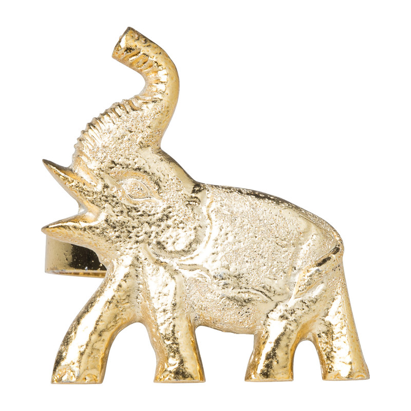 Servetring olifant - goud - ø5 cm