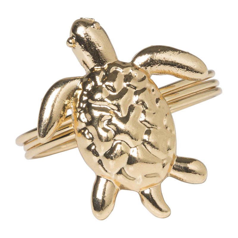 Servetring schildpad - goud - ø4 cm