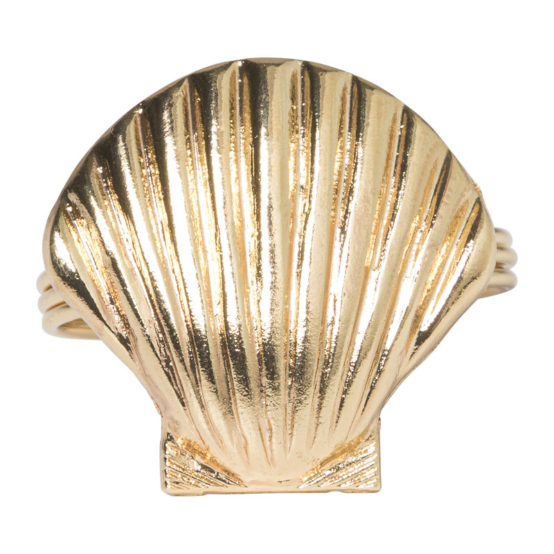 Servetring schelp - goud - ø4 cm