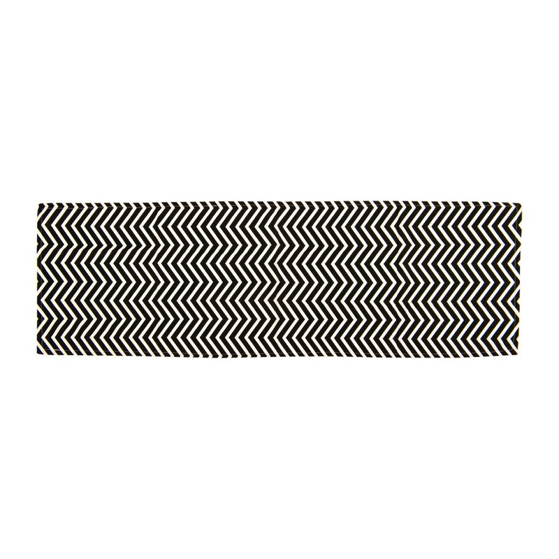 Tafelloper grafisch - zwart/wit - 150x45 cm